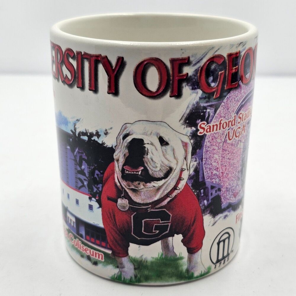University of Georgia UGA Bulldogs Ceramic Coffee Mug Uga Mascot Sanford Stadium